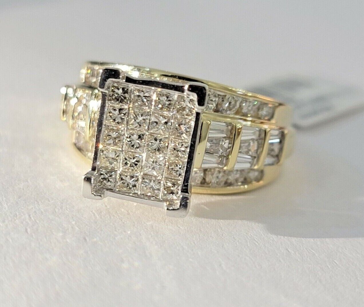 Real 14k Yellow Gold Diamond Ring 2CT Ladies Women Band Genuine, VALENTINE SALE - GoldenlinQ
